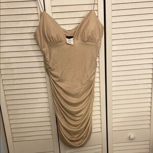 B Darlin Chic Backless Beige Dress